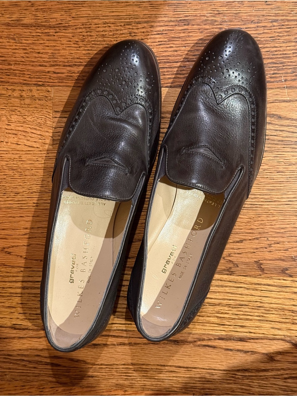 Dark Brown Leather Wingtip Loafers